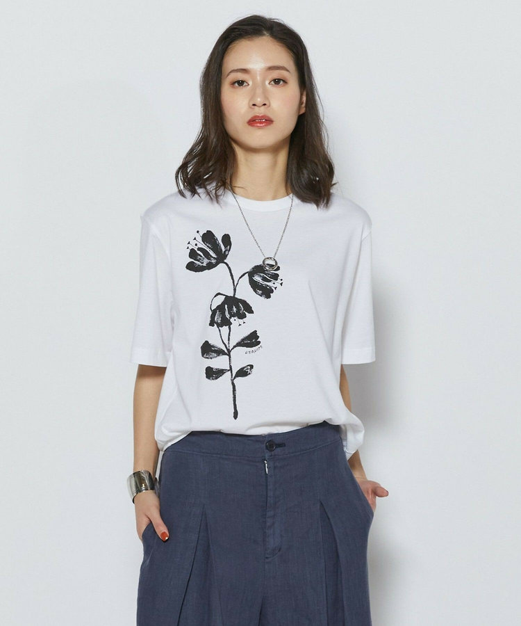 フラワー顔料プリントTシャツ