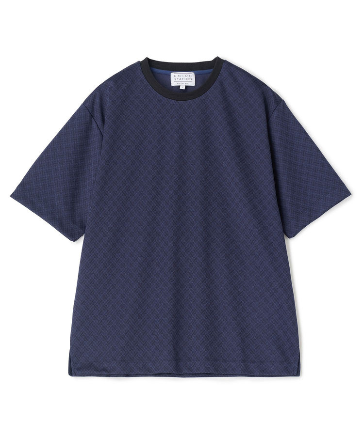 ジオメトリックジャガードTシャツ＜ストレッチ・マシンウォッシャブル＞