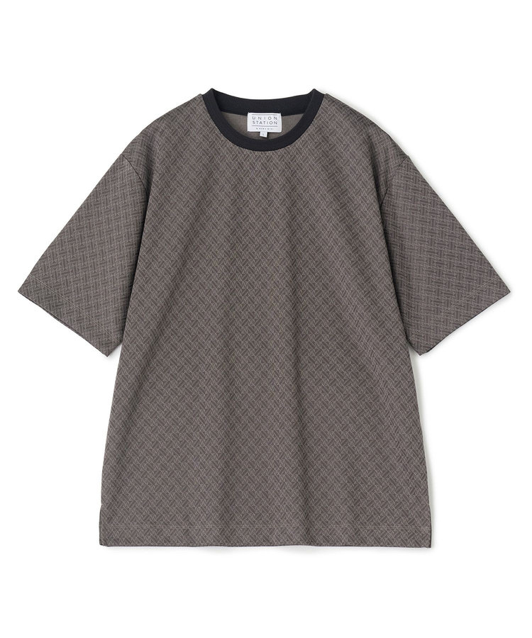 ジオメトリックジャガードTシャツ＜ストレッチ・マシンウォッシャブル＞