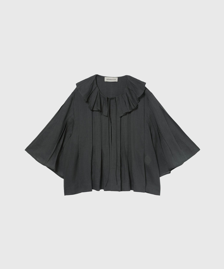 	RAMIE PLEATS SHORT SLEEVE BLOUSE / ラミープリーツショートスリーブブラウス