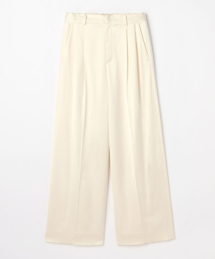 WOOL SATIN TUCK PANTS / ウールサテンタックパンツ