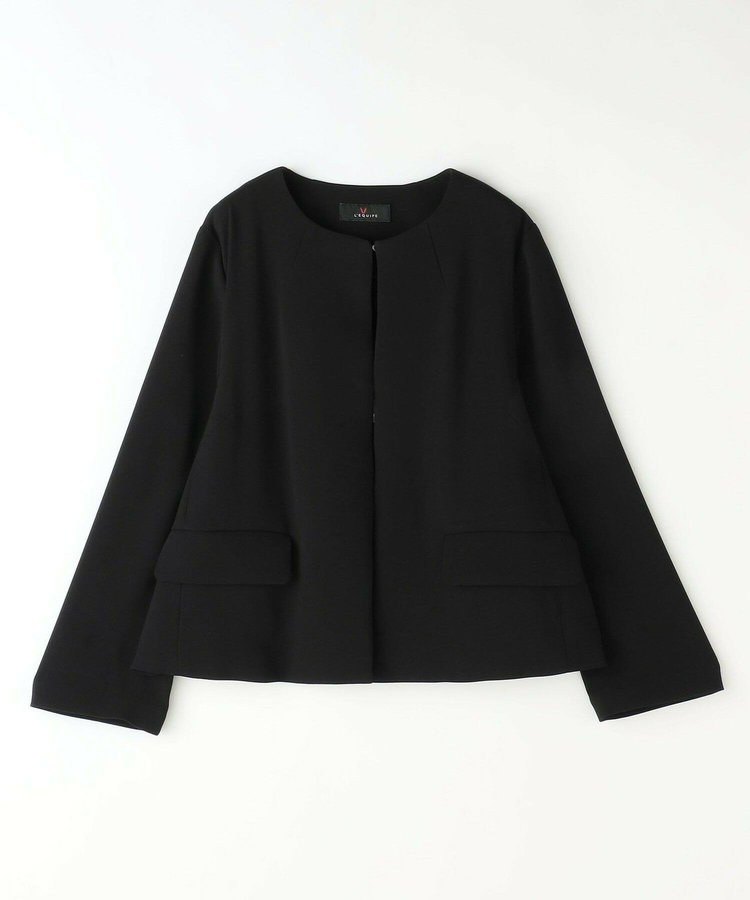 バックサテンノーカラージャケット＜現行素材＞