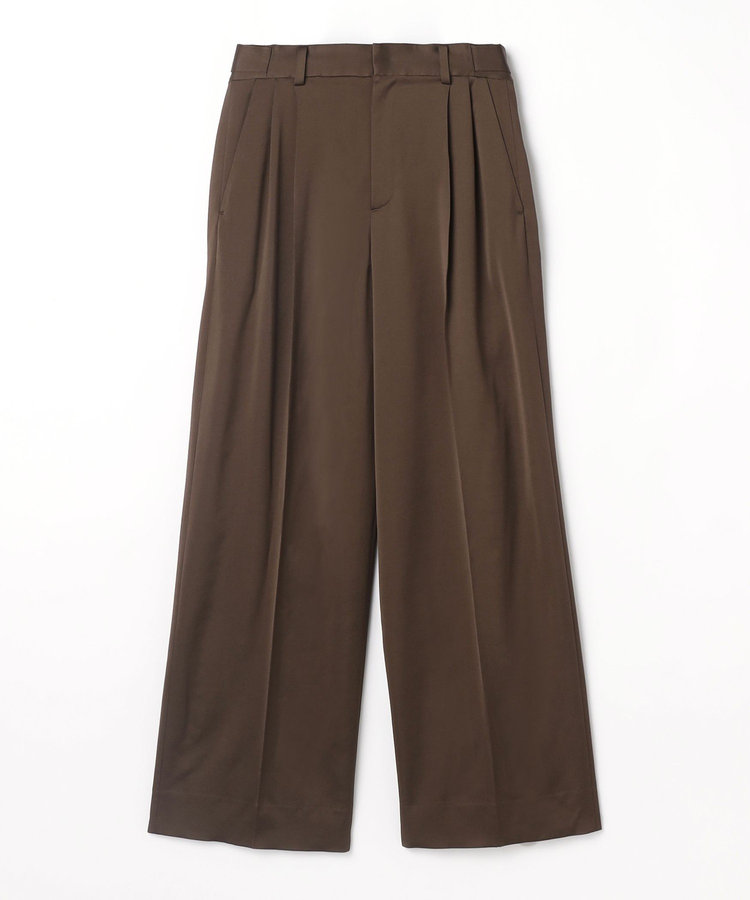 WOOL SATIN TUCK PANTS / ウールサテンタックパンツ