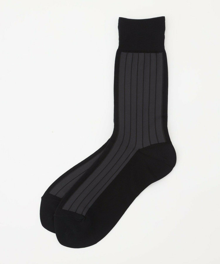 リブ柄シースルーソックス