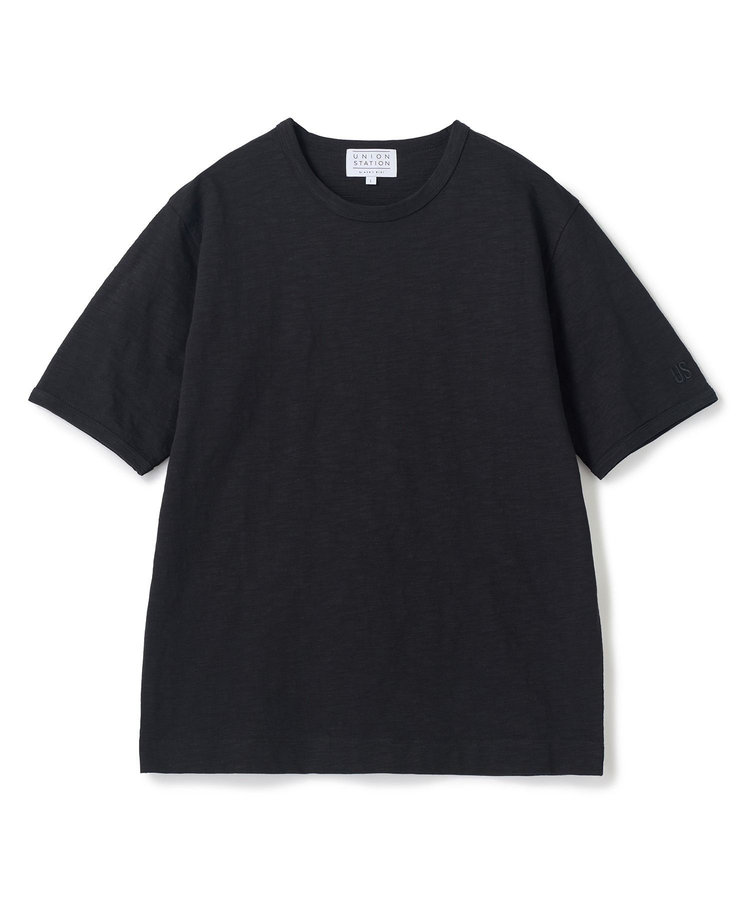 スラブ天竺袖刺繍Tシャツ