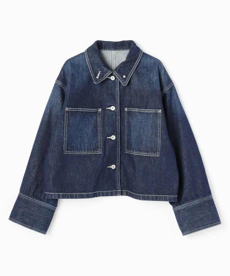 【大きいサイズ】feerique ヴィンテージライクワイドデニムジャケット