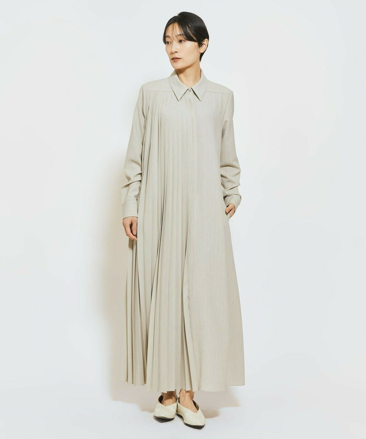 MOGA Collection ストライプアシンメトリープリーツワンピース