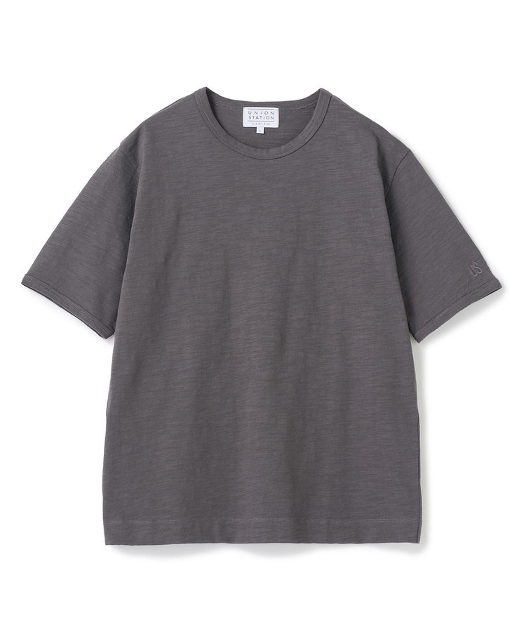 スラブ天竺袖刺繍Tシャツ