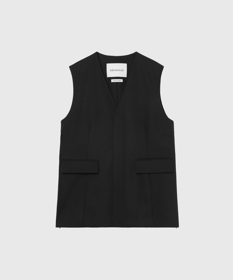 WOOL NYLON GABARDINE GILET / ウールナイロンギャバジンジレ