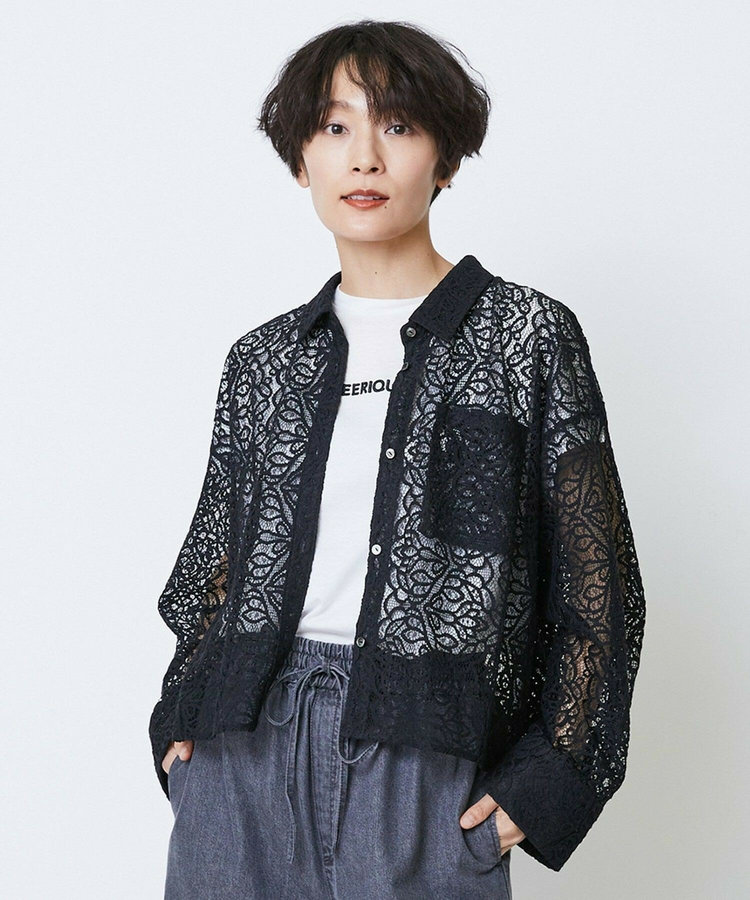 feerique　ボタニカルレースシャツ