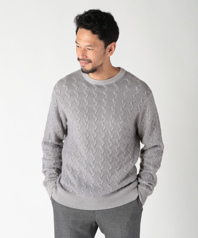 5G スノー加工ケーブルクルーニット