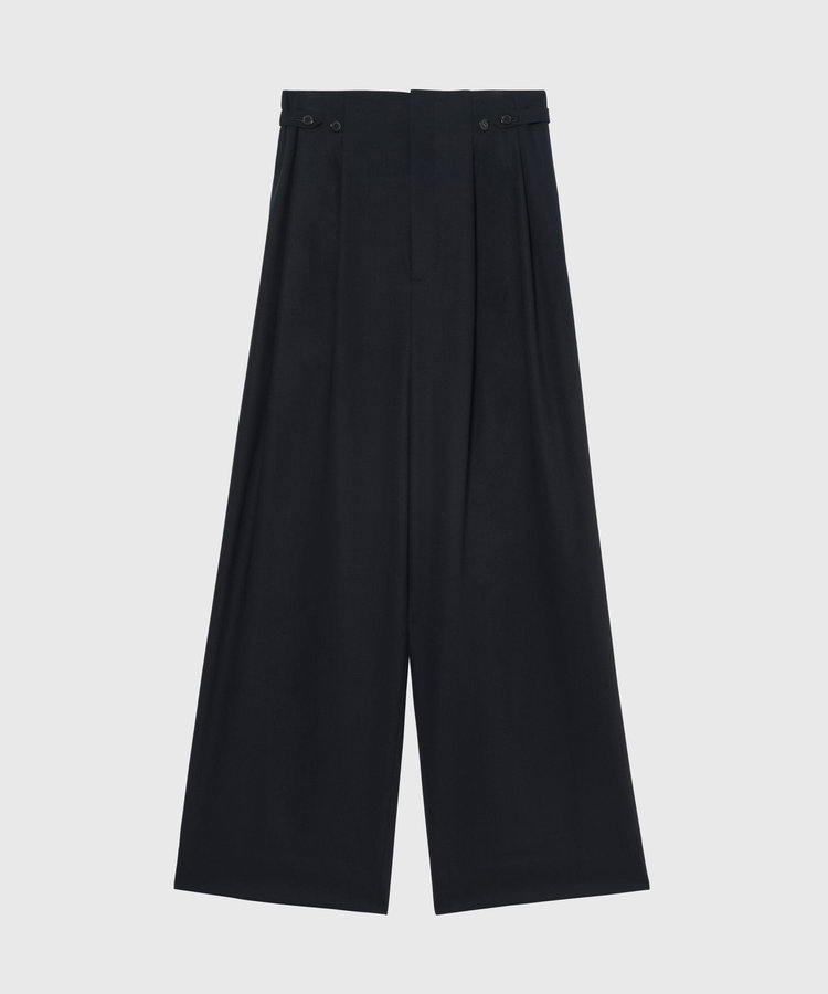 WOOL NYLON GABARDINE WAIST BELT PANTS / ウールナイロンギャバジンウエストベルトパンツ