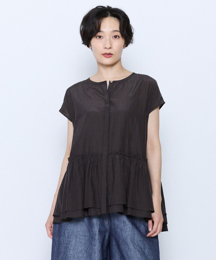 feerique トリアセローンギャザーブラウス