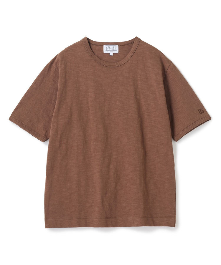 スラブ天竺袖刺繍Tシャツ