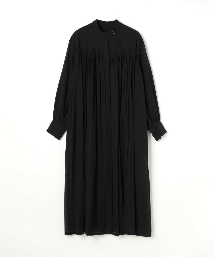 エステルコットンシフォンプリーツ使いワンピース