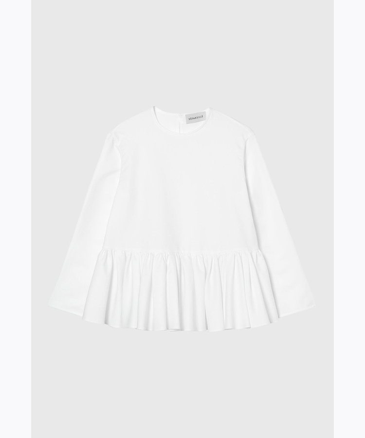 COTTON TYPEWRITER PEPLUM BLOUSE / コットンタイプライターペプラムブラウス