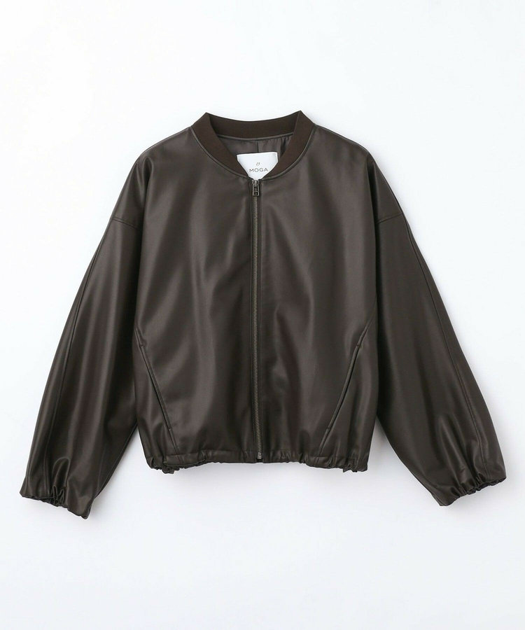 【大きいサイズ】ソフトフェイクレザードルマンショートブルゾン