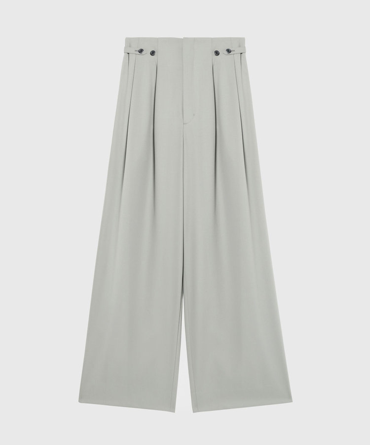 WOOL NYLON GABARDINE WAIST BELT PANTS / ウールナイロンギャバジンウエストベルトパンツ