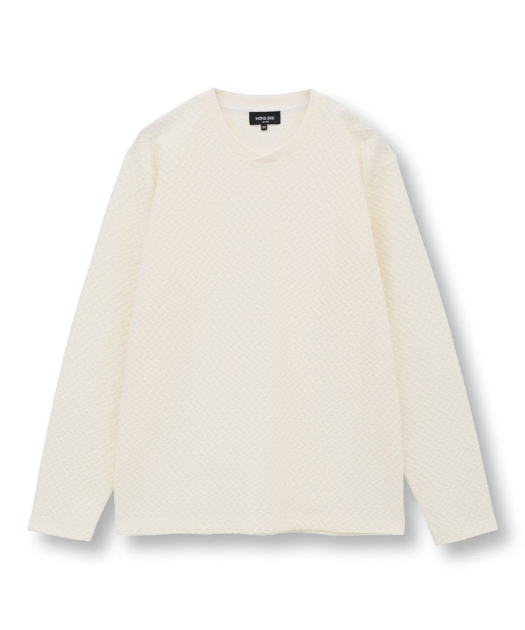 シャーリングジャカードロングスリーブTシャツ