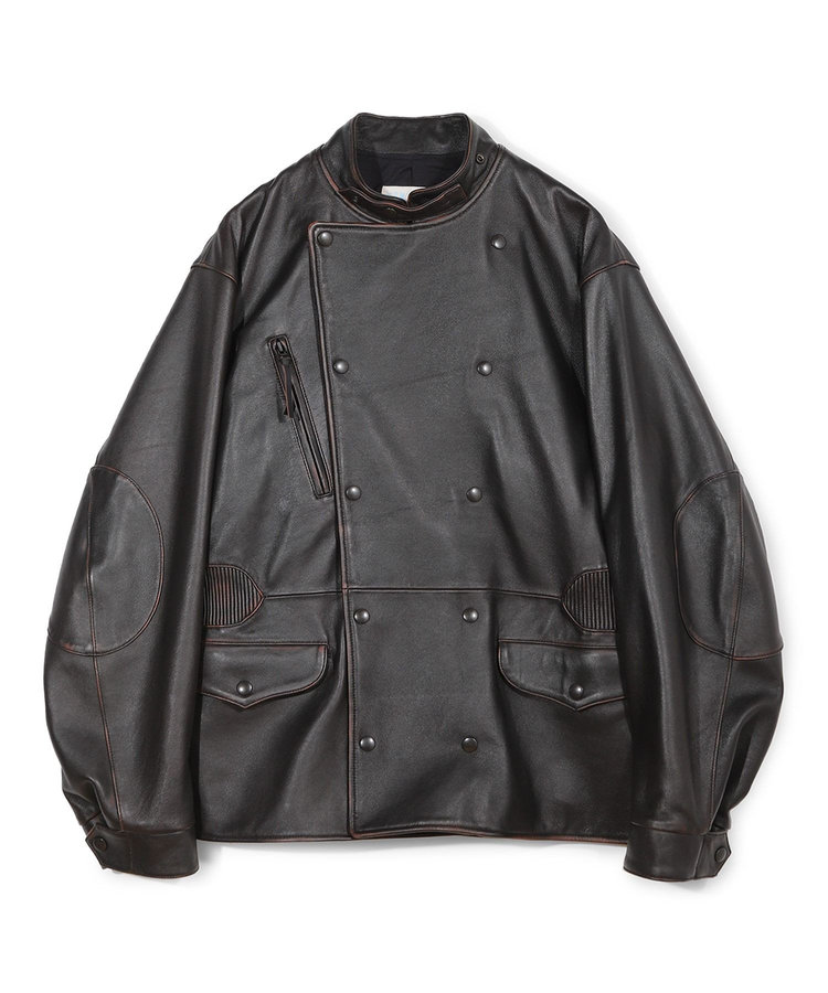 【50th Anniv . 菊池武夫】AGED SHEEPSKIN LEATHER JACKET