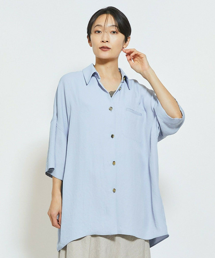 MOGA Collection アセテートギャバシャツブルゾン