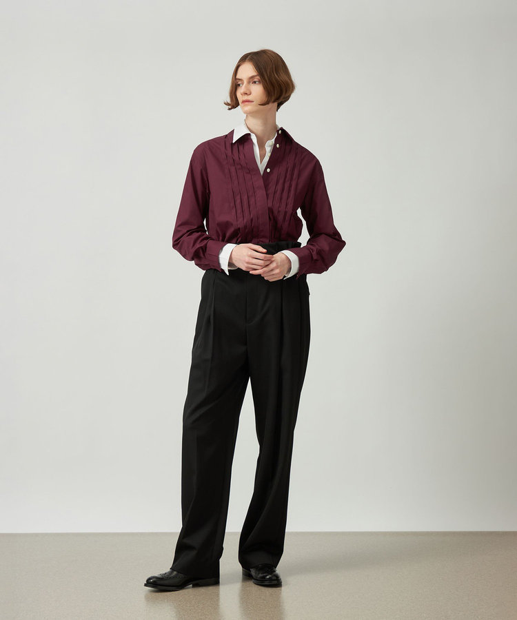POLY COTTON TUCK SHIRT / ポリコットンタックシャツ