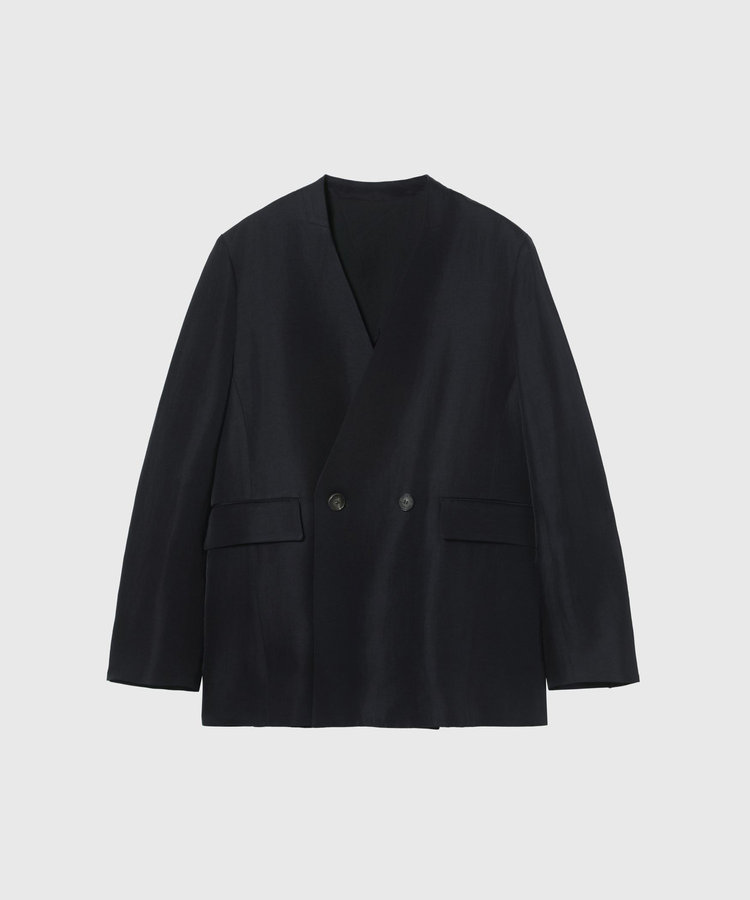 TRIACETATE LINEN NO COLLAR JACKET / トリアセテートリネンノーカラージャケット