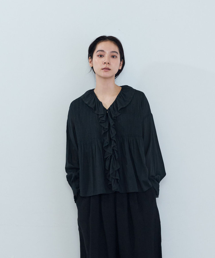 《石上美津江さんコラボ》インドコットンフリルブラウス