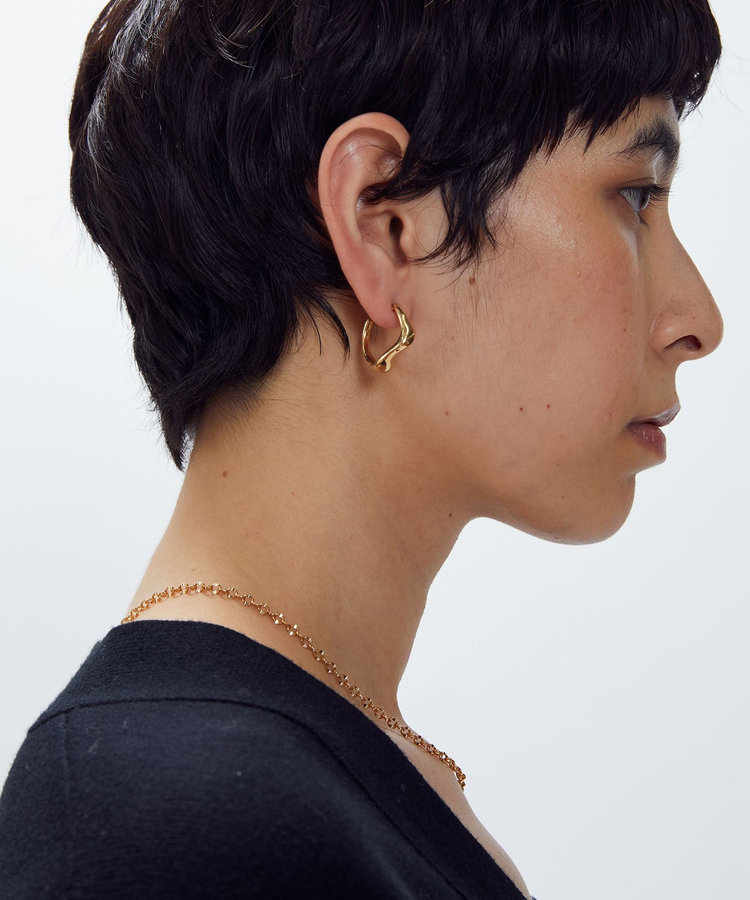 【WEB限定】＜PHILIPPE AUDIBERT (フィリップオーディベール)＞"Elrose"ピアス（ゴールド）