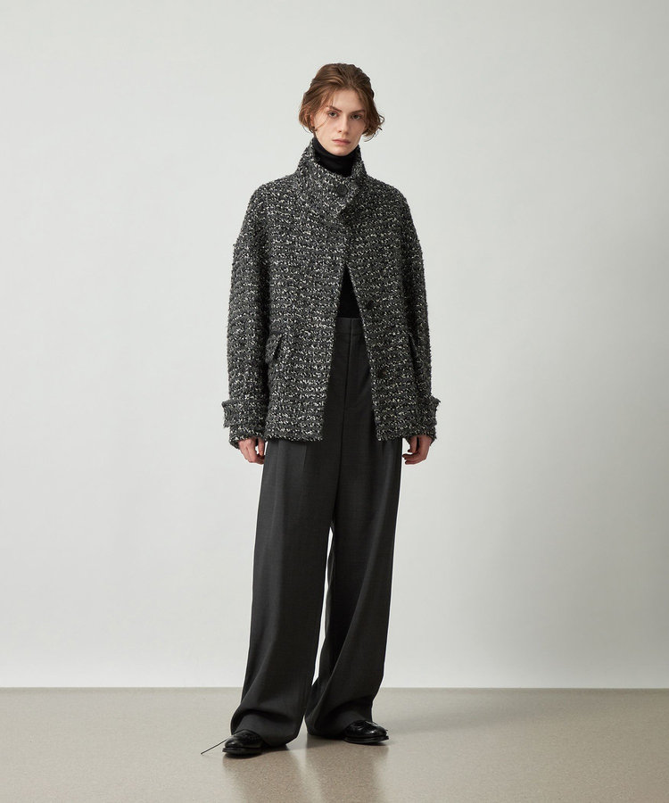 MIXED TWEED STAND COLLAR JACKET / ミックスツィードスタンドカラージャケット