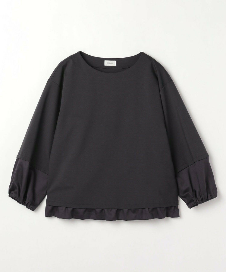 【大きいサイズ】クリアポンチボートネックトップス