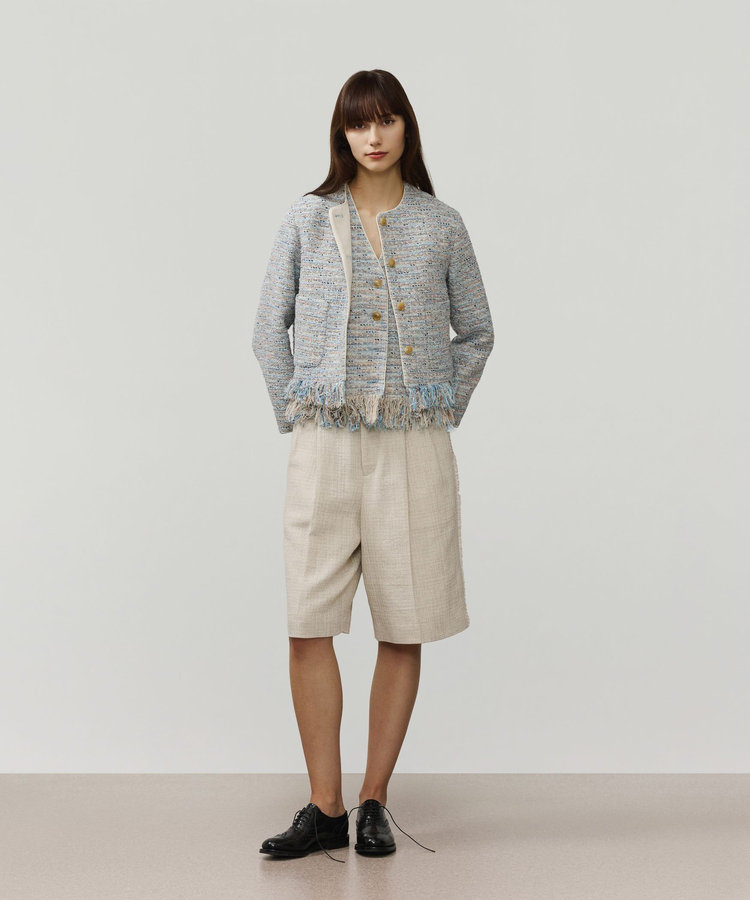 FANCY TWEED NO COLLAR JACKET / ファンシーツィードノーカラージャケット