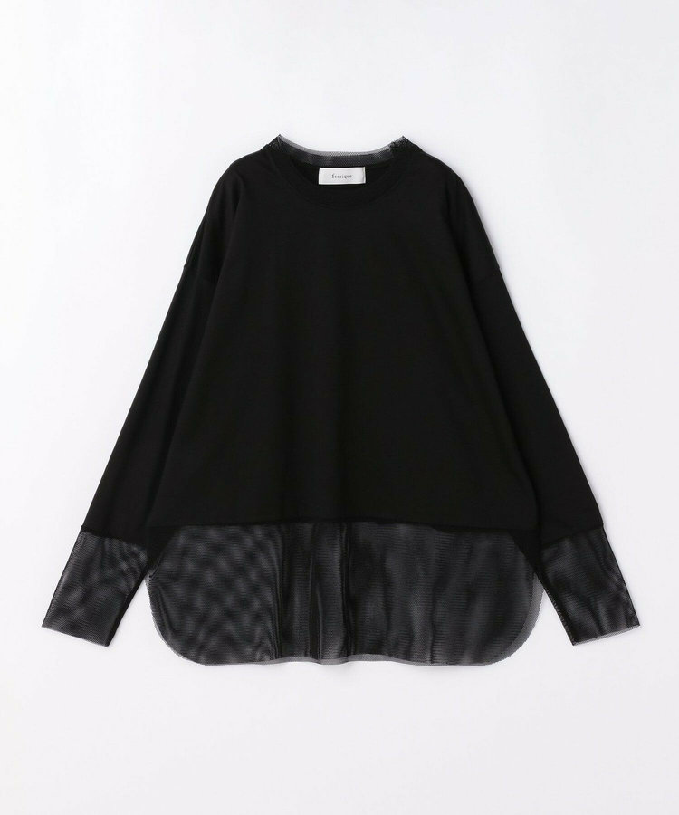 【大きいサイズ】feerique 　メッシュドッキングプルオーバー
