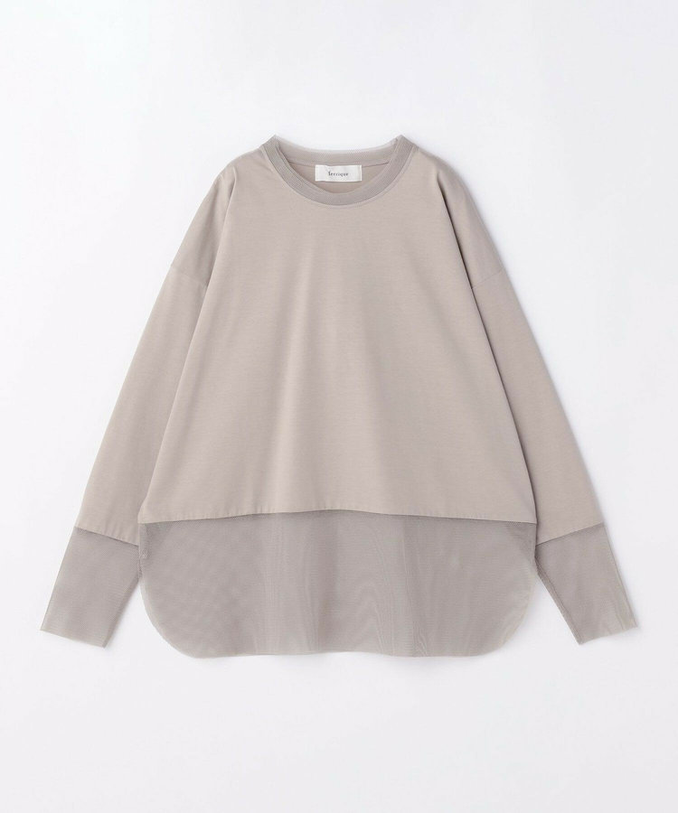 【大きいサイズ】feerique 　メッシュドッキングプルオーバー