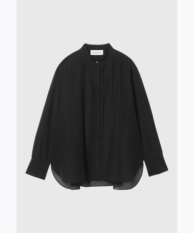ORGANDY NO COLLAR SHIRT / オーガンジーノーカラーシャツ