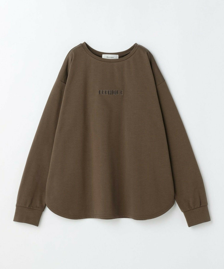 【大きいサイズ】feerique 　ロゴプリントプルオーバー