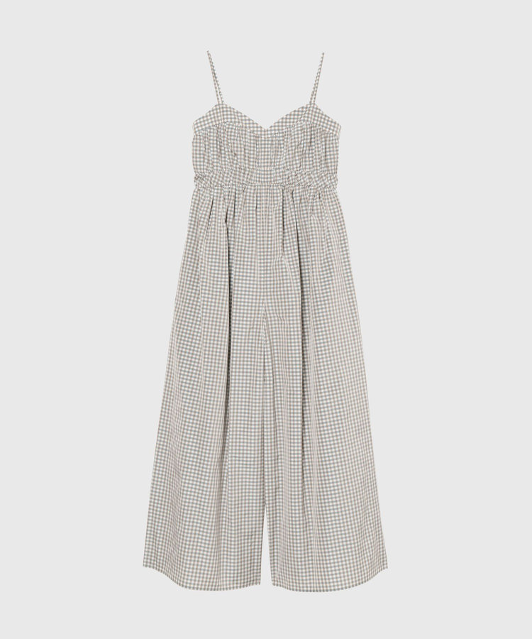 GINGHAM WIDE SALOPETTE / ギンガムワイドサロペット