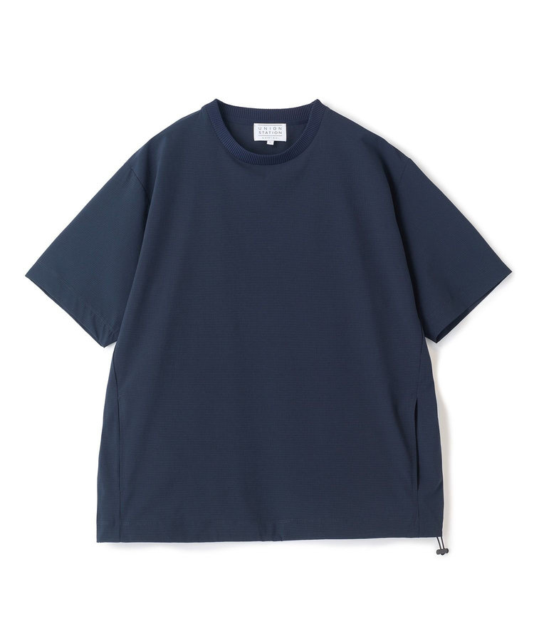 ドットメッシュドローコードTシャツ〈ストレッチ・マシンウォッシャブル・軽量・接触冷感・通気性〉