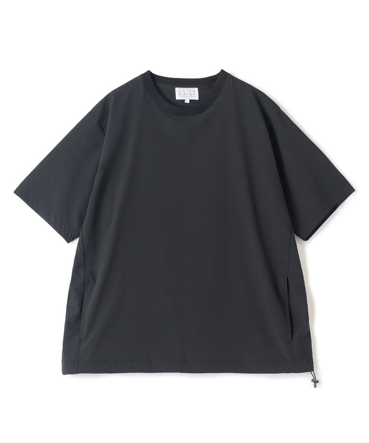 ドットメッシュドローコードTシャツ〈ストレッチ・マシンウォッシャブル・軽量・接触冷感・通気性〉