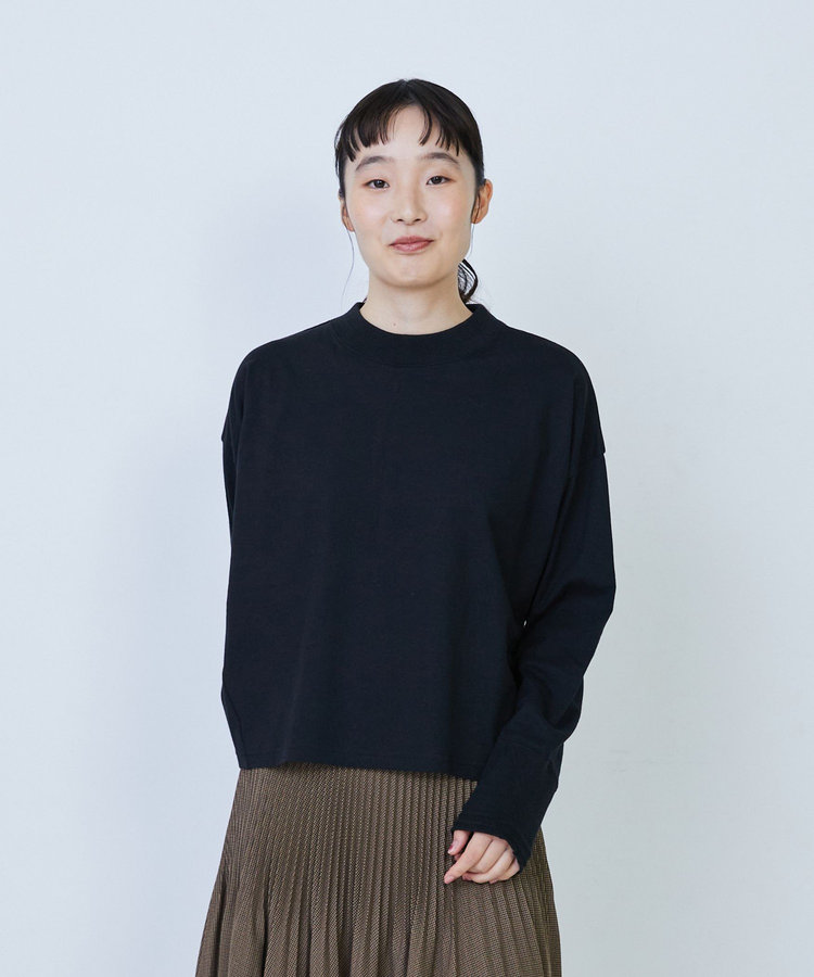 綿麻天竺モックネックショートプルオーバー