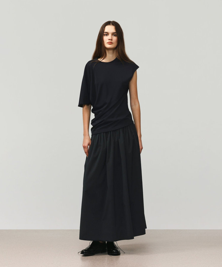 TRIACETATE JERSEY ASYMMETRY TOPS / トリアセテートジャージーアシンメトリートップス