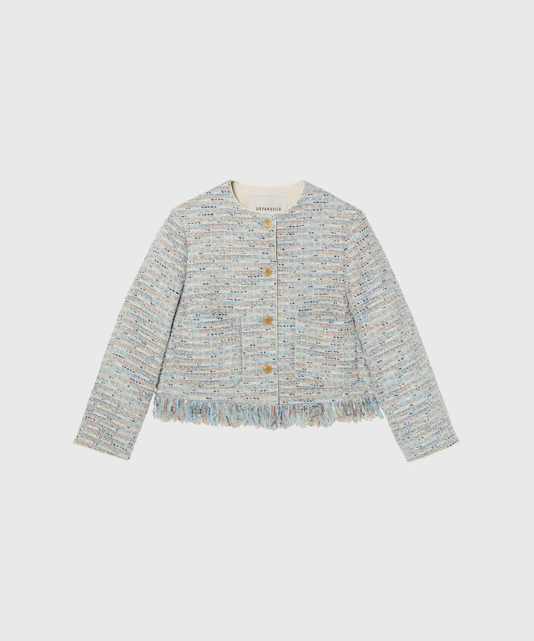 FANCY TWEED NO COLLAR JACKET / ファンシーツィードノーカラージャケット