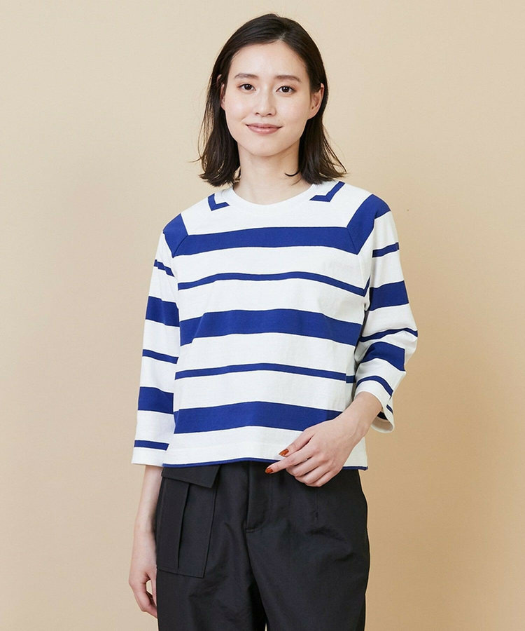 raspail × L'EQUIPE 別注クロップド丈ボーダーカットソー