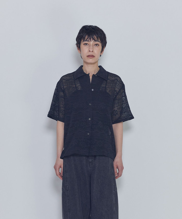 【WEB限定】＜normment（ノーメント）＞コットンレースボタンシャツ