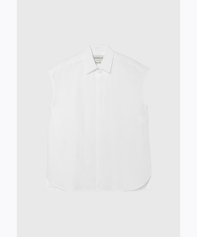 COTTON NYLON CACHE-COEUR BLOUSE / コットンナイロンカシュクールブラウス