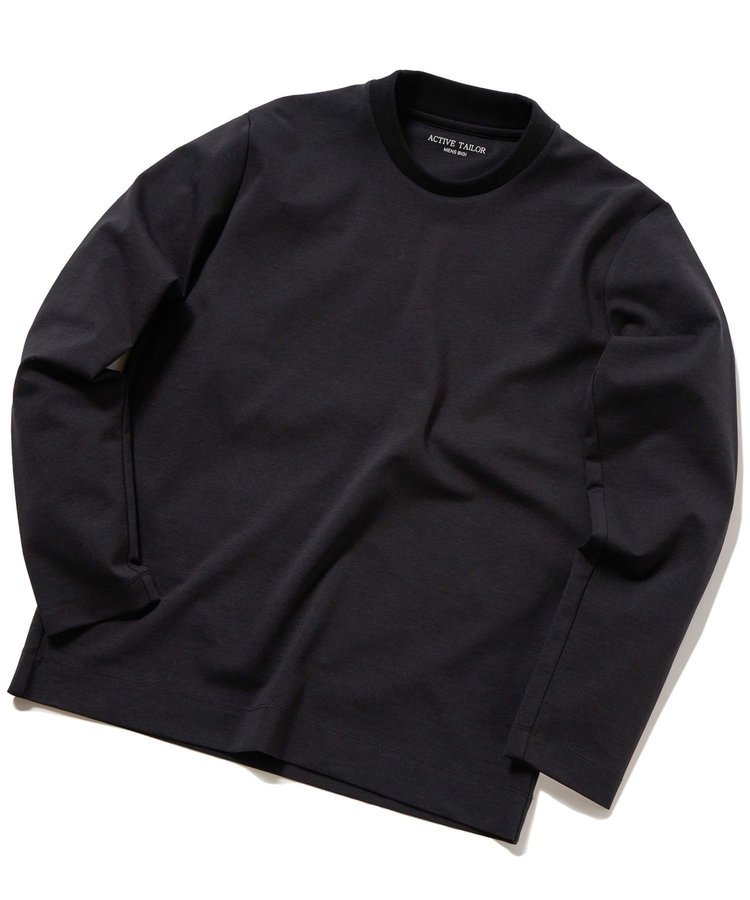 【ACTIVE TAILOR】シルケットスムースクルーネックロングTシャツ