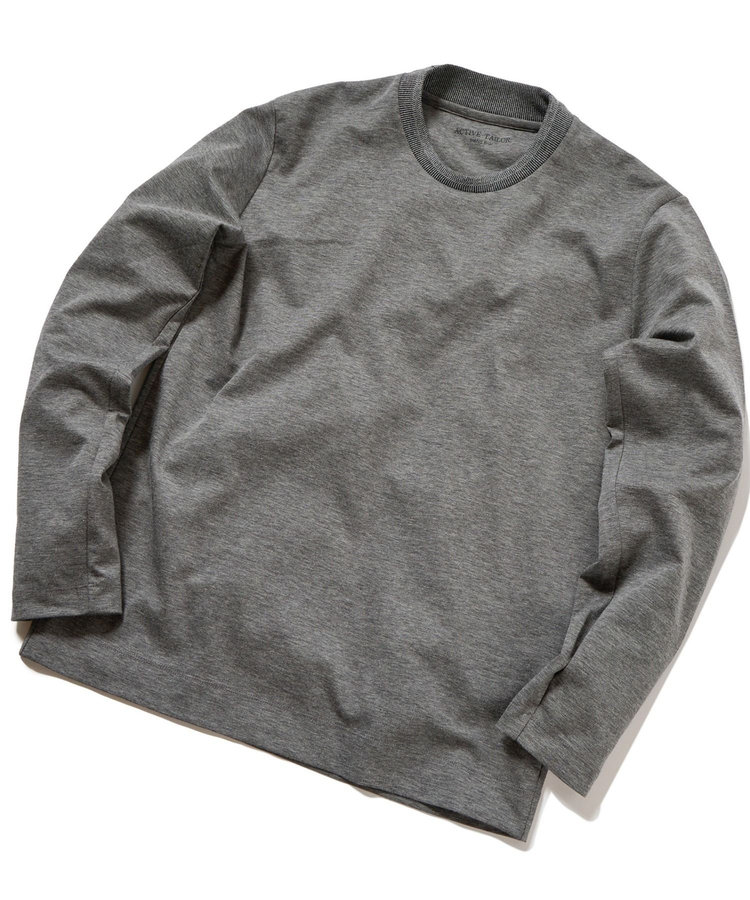 【ACTIVE TAILOR】シルケットスムースクルーネックロングTシャツ