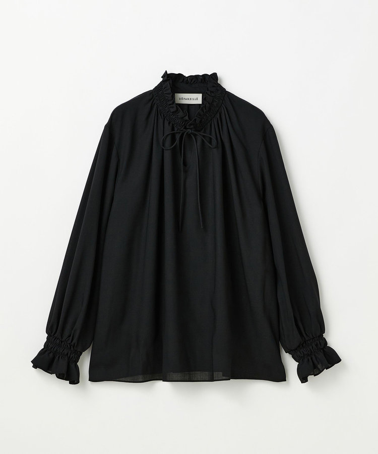 POLY WOOL VIYELLA FRILL BLOUSE / ポリウールヴィエラフリルブラウス