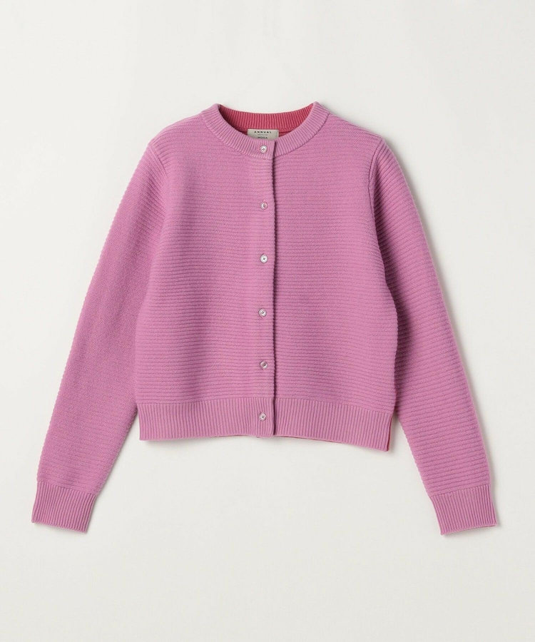 【大きいサイズ】ANNUAL×MOGA　ウールカシミヤバイカラーカーディガン