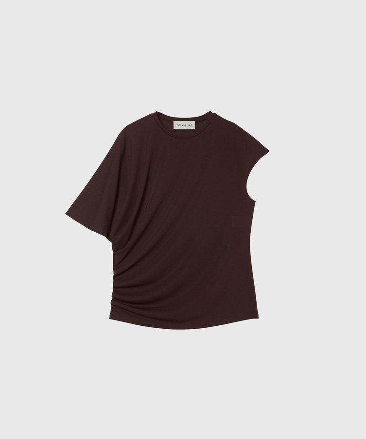 TRIACETATE JERSEY ASYMMETRY TOPS / トリアセテートジャージーアシンメトリートップス